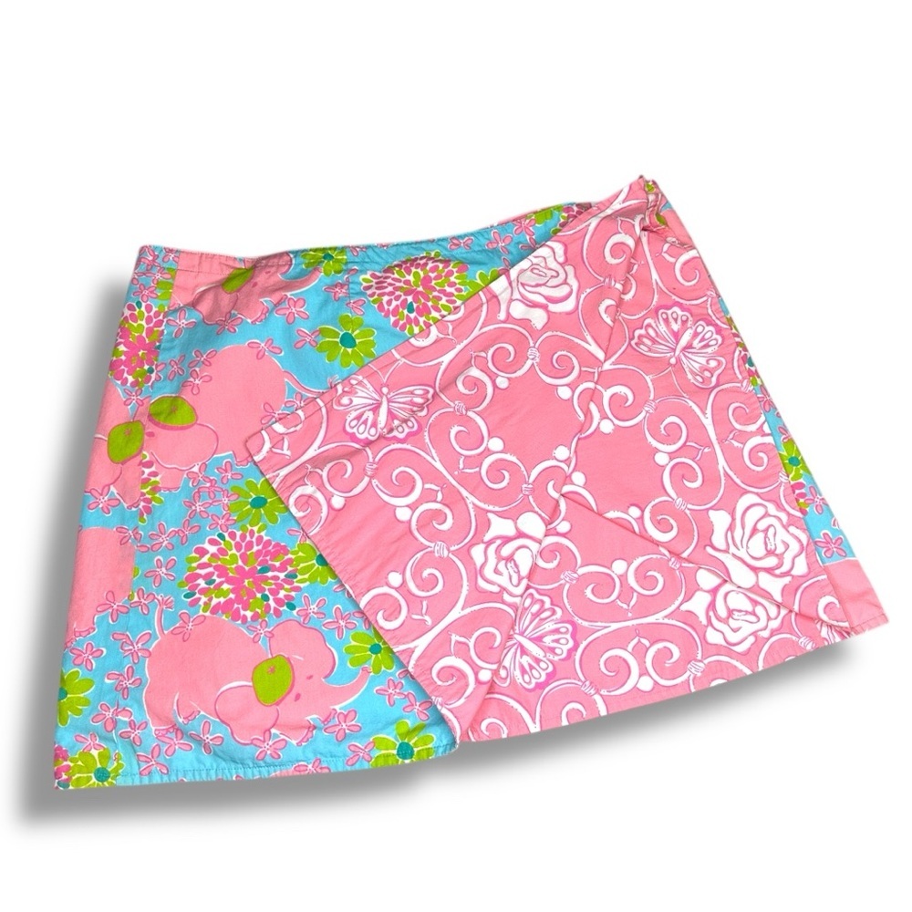 Vintage Lilly Pulitzer Reversible 2 Pattern Mini Skirt sz 12 / L
